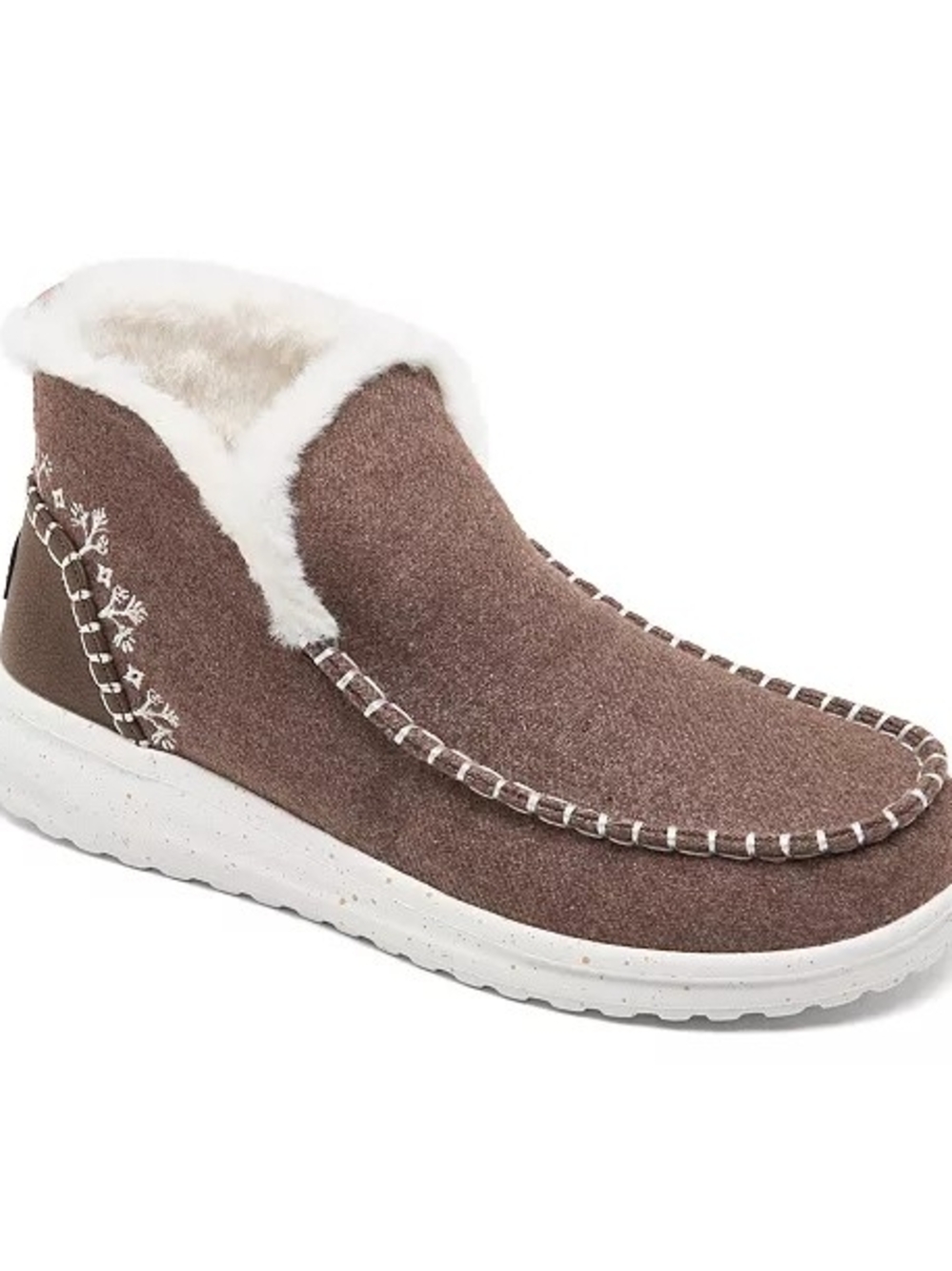 NWOT Hey Dude Denny Wool Faux Shearling Booties - Brown - Size 7